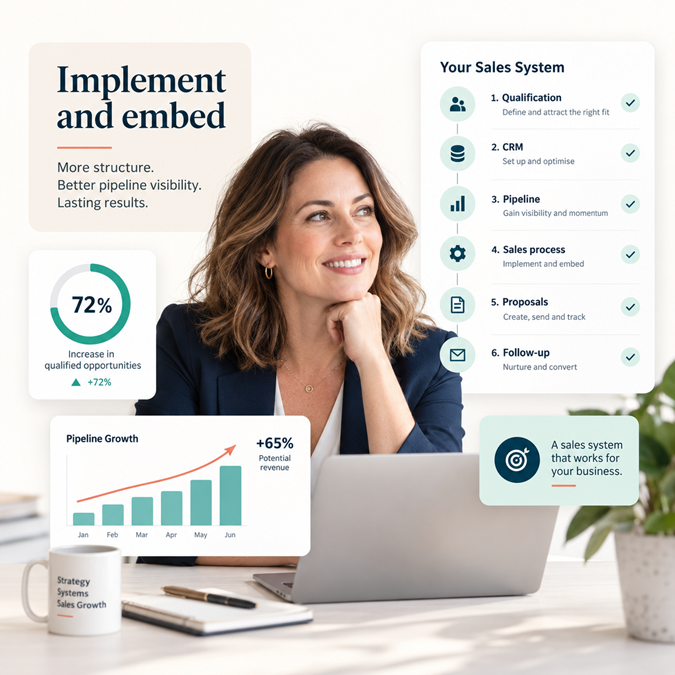 B2B sales process implementation across qualification, CRM and pipeline management